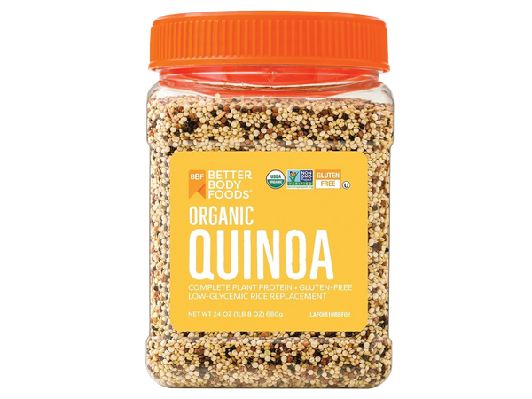 BetterBody Foods Organic Quinoa, Vegan, Complete Plant Protein, Gluten Free, Low Glycemic Rice Replacement, 680 gram