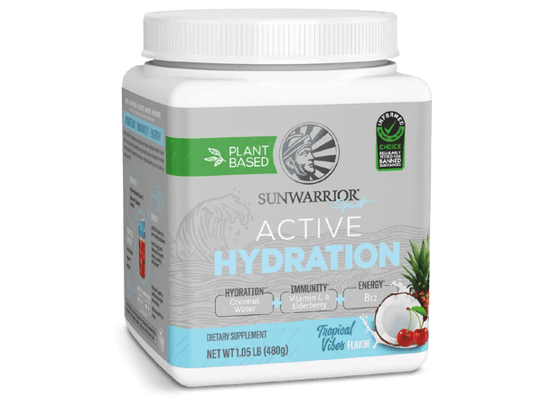 Hydration Powder with Electrolytes Vitamins Minerals Vegan Gluten Free Dairy Free Soy Free No Sugar Added (480g Tub) (30 Servings) Active Hydration by Sunwarrior