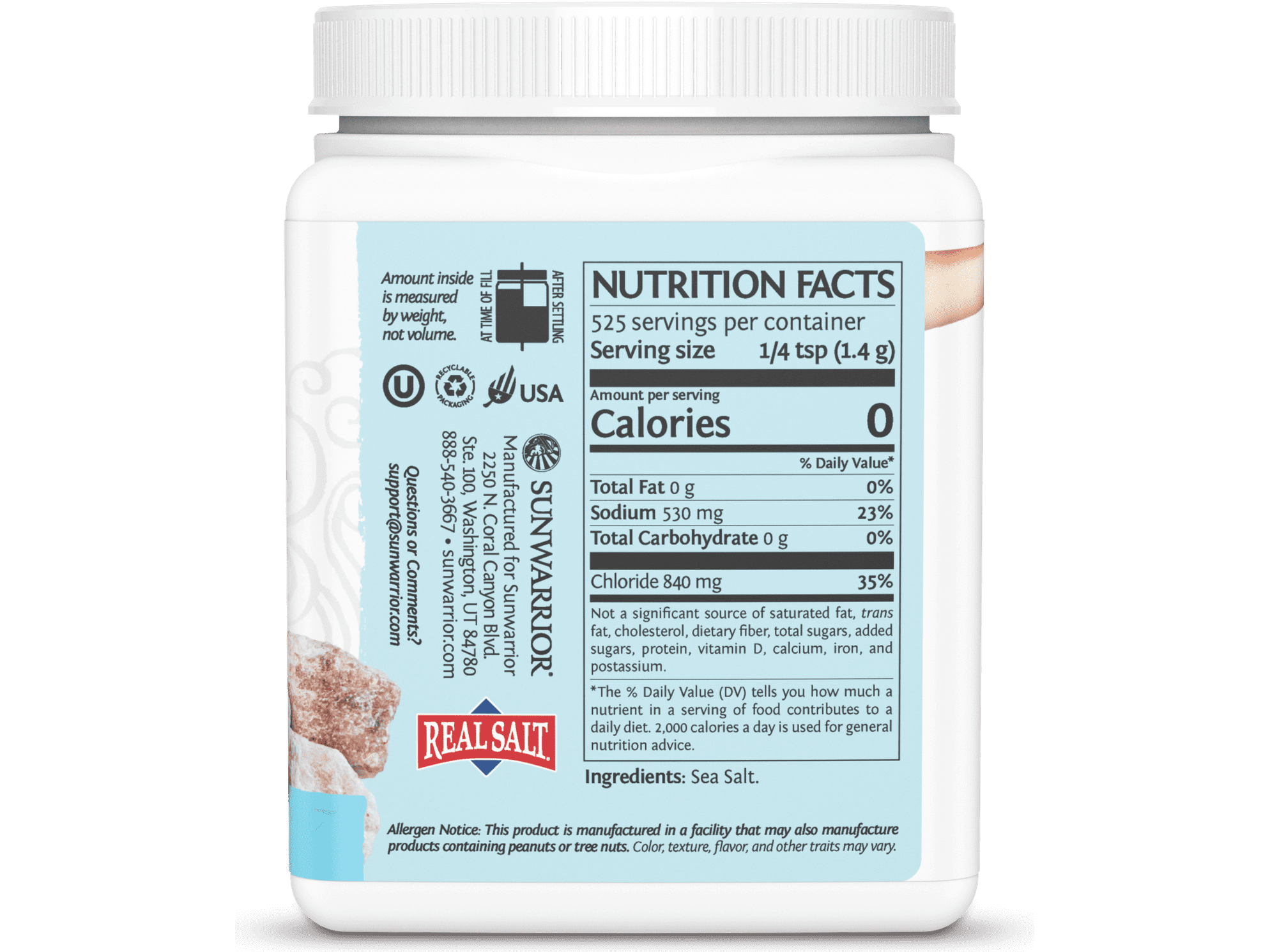 Salt By Sunwarrior, Ancient Sea Salt (735)g Mined in the USA – Parashute
