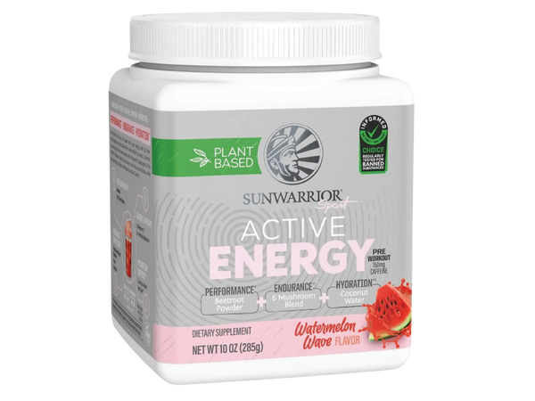 Sunwarrior ما قبل التمرين نباتي خال من السكر للطاقة , للأداء والتحمل 285 جرام (30 حصة) طاقة نشطة من