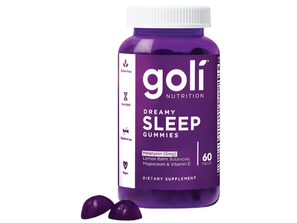 Goli Dreamy Sleep Gummy - 60 عددًا - الميلاتونين وفيتامين د والمغنيسيوم ومستخلص بلسم الليمون - خالٍ من الجيلاتين وخالٍ من الغلوتين ونباتي وغير معدّل وراثيًا